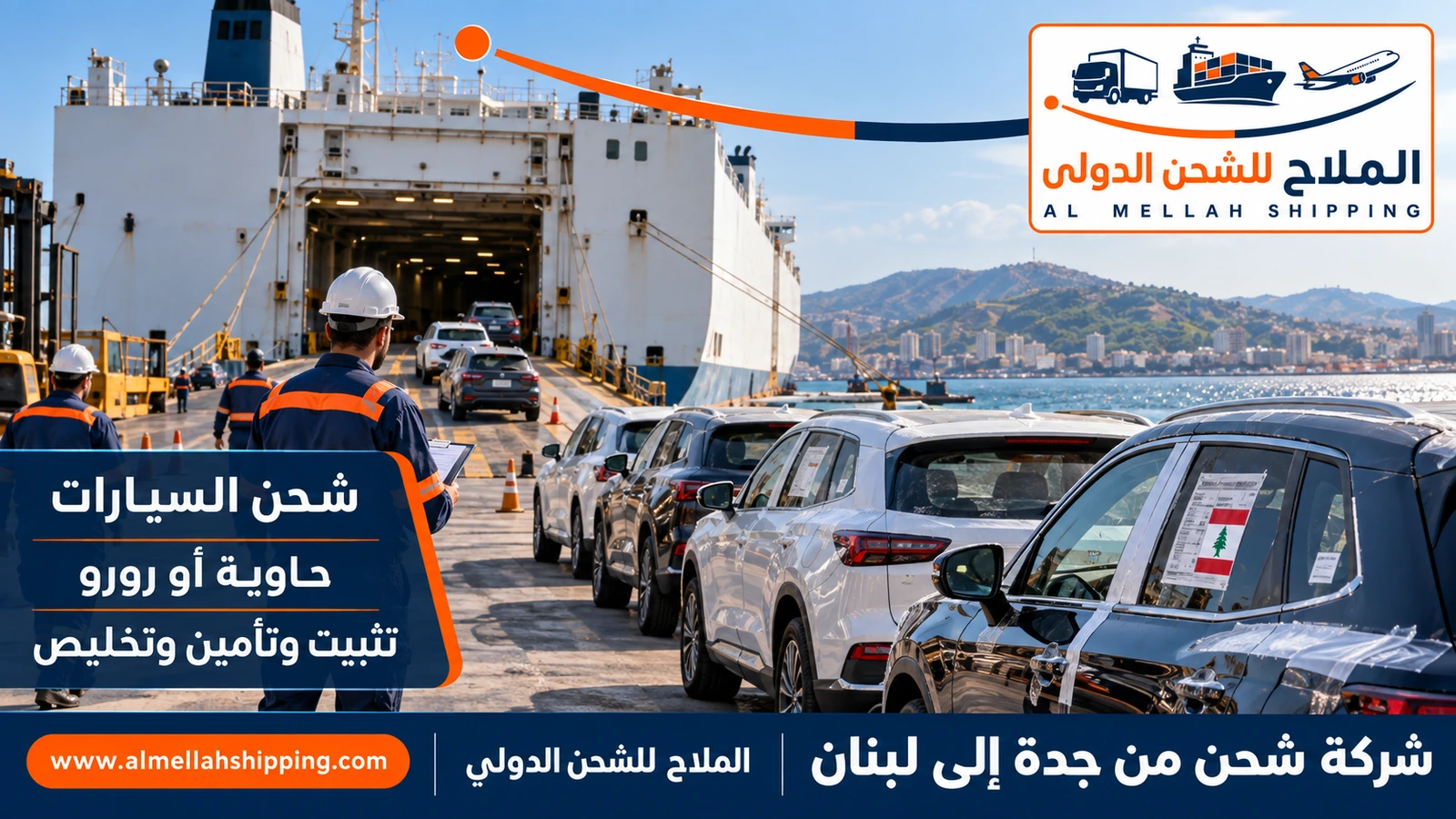 شحن سيارات من جدة إلى لبنان مع الملاح