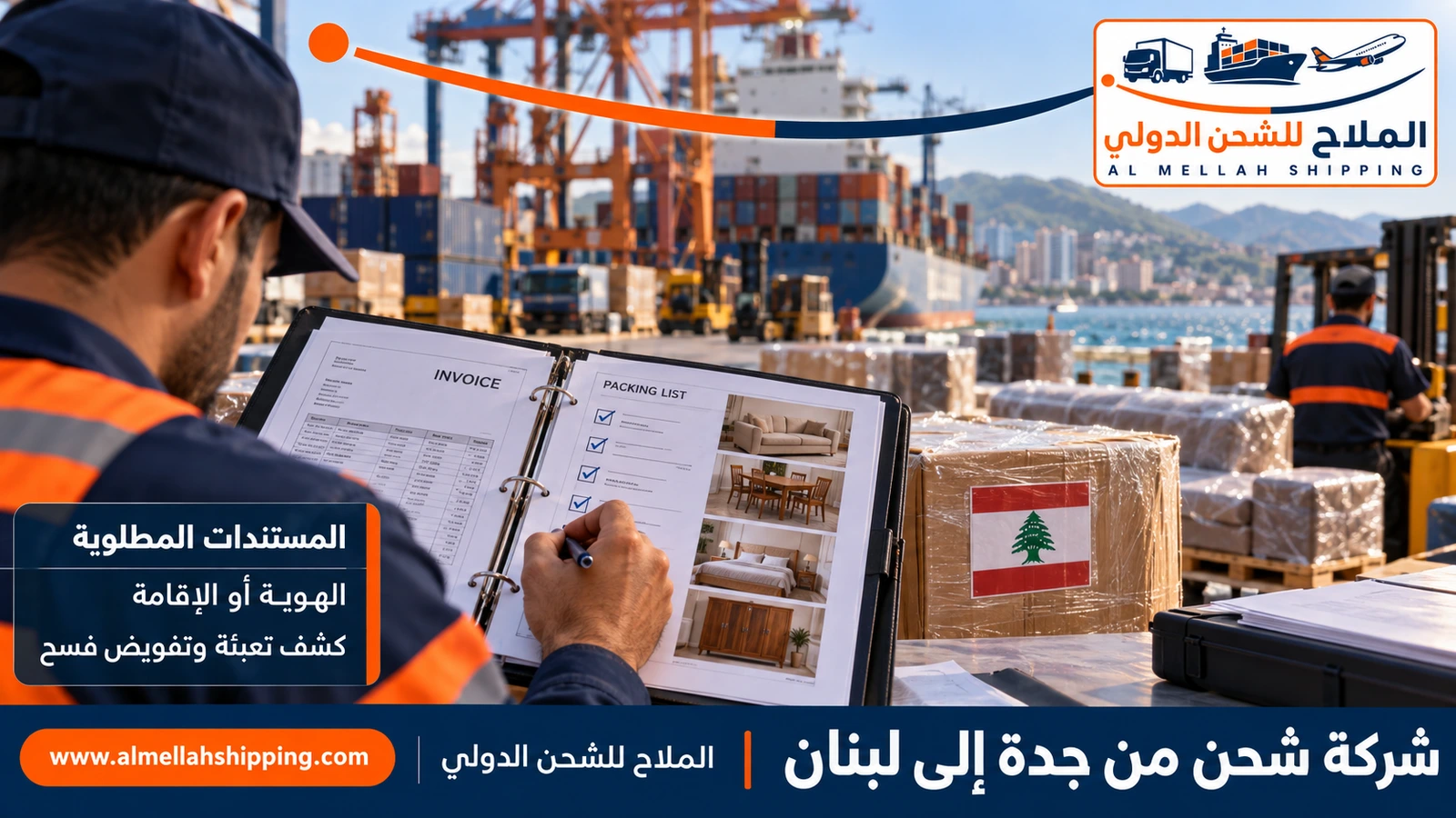 مستندات الشحن والتخليص الجمركي من جدة إلى لبنان