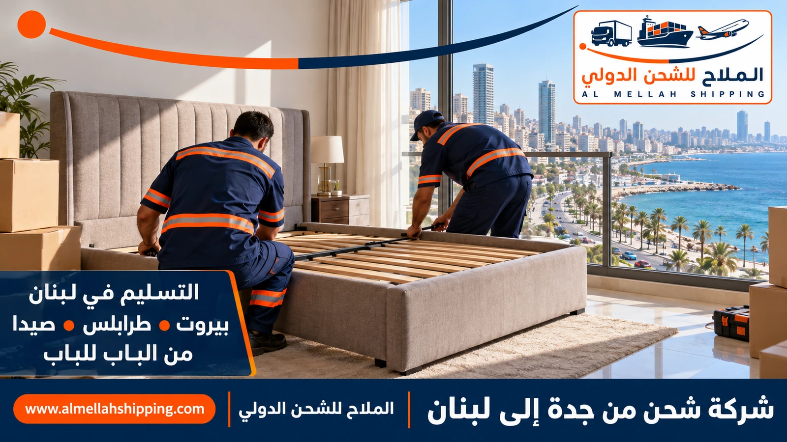 تسليم الشحنة في لبنان — شحن من جدة إلى لبنان