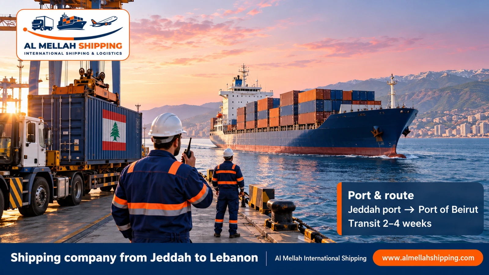 Sea shipping from Jeddah to Lebanon via Jeddah Islamic Port
