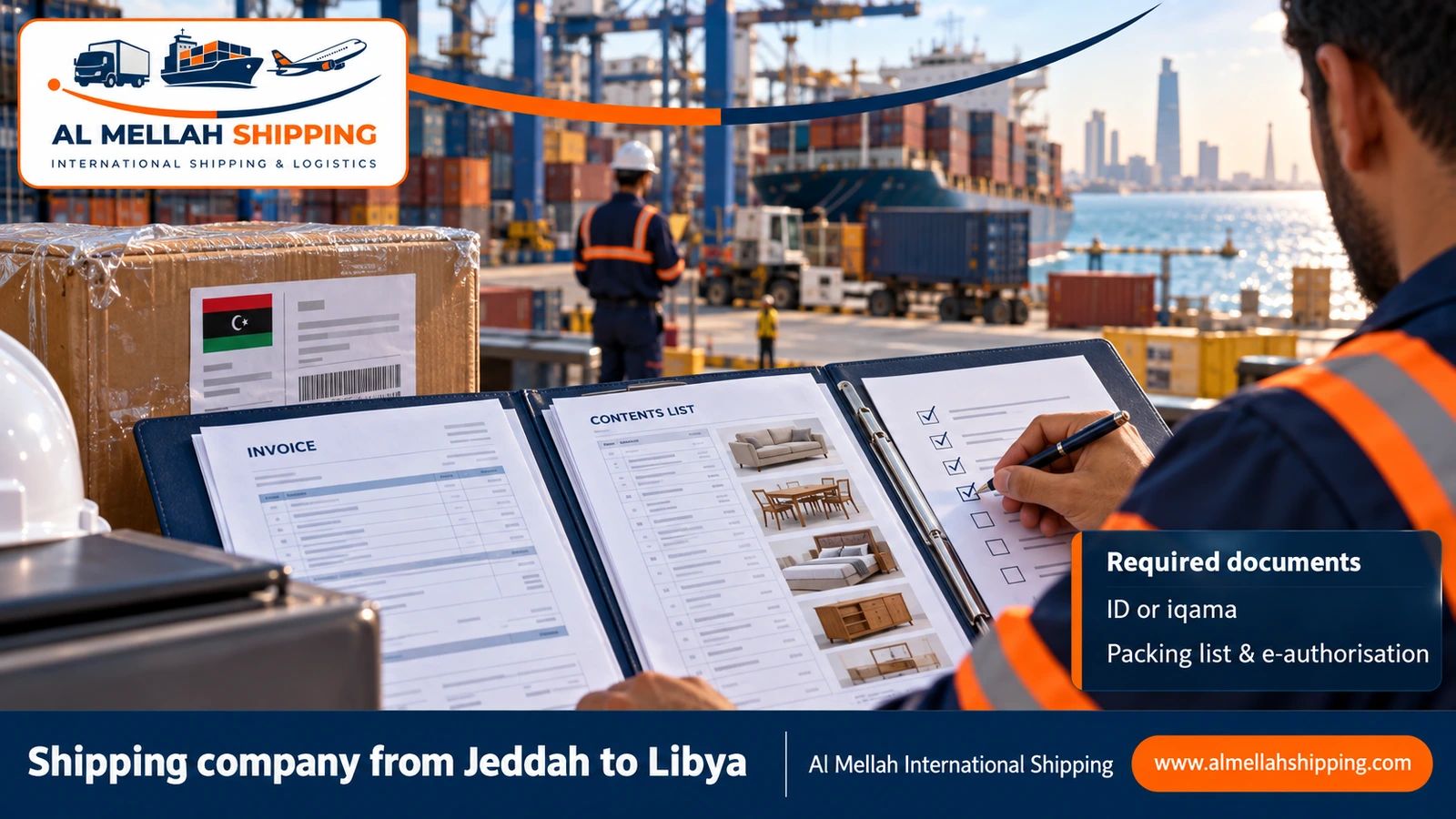 Shipping and customs clearance documents from Jeddah to Libya