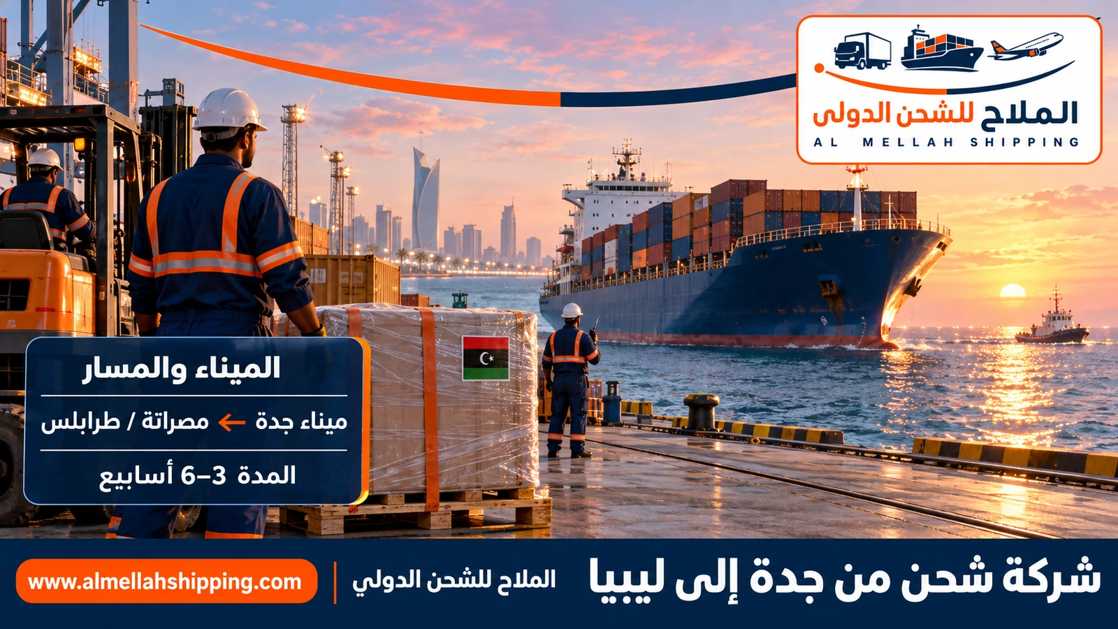 الشحن البحري من جدة إلى ليبيا عبر ميناء جدة الإسلامي