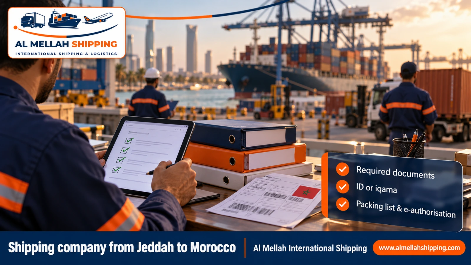 Shipping and customs clearance documents from Jeddah to Morocco