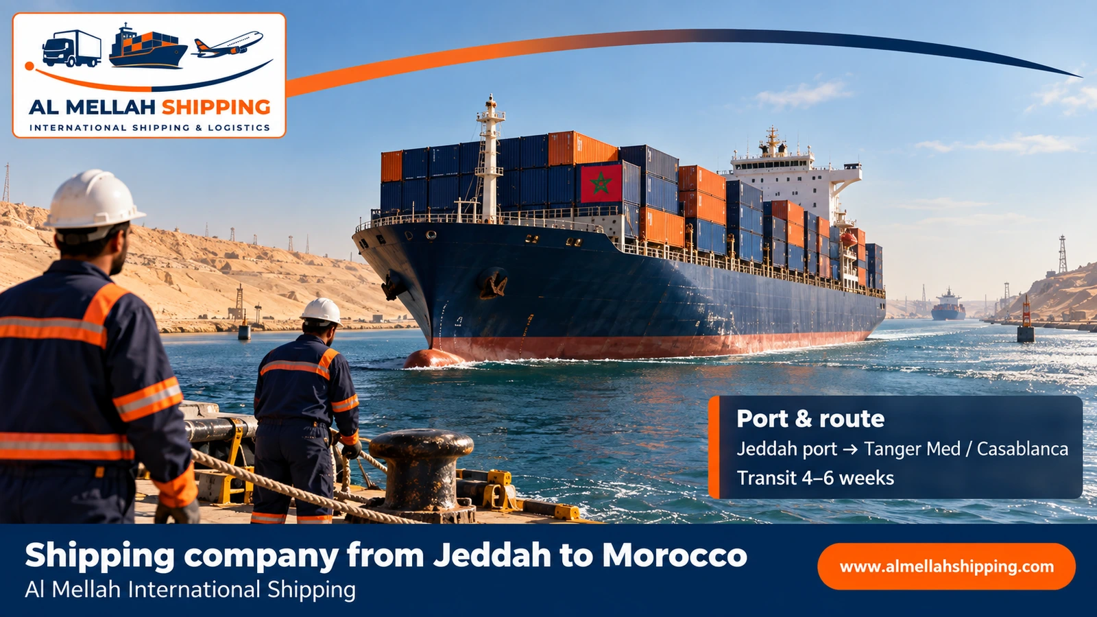 Sea shipping from Jeddah to Morocco via Jeddah Islamic Port