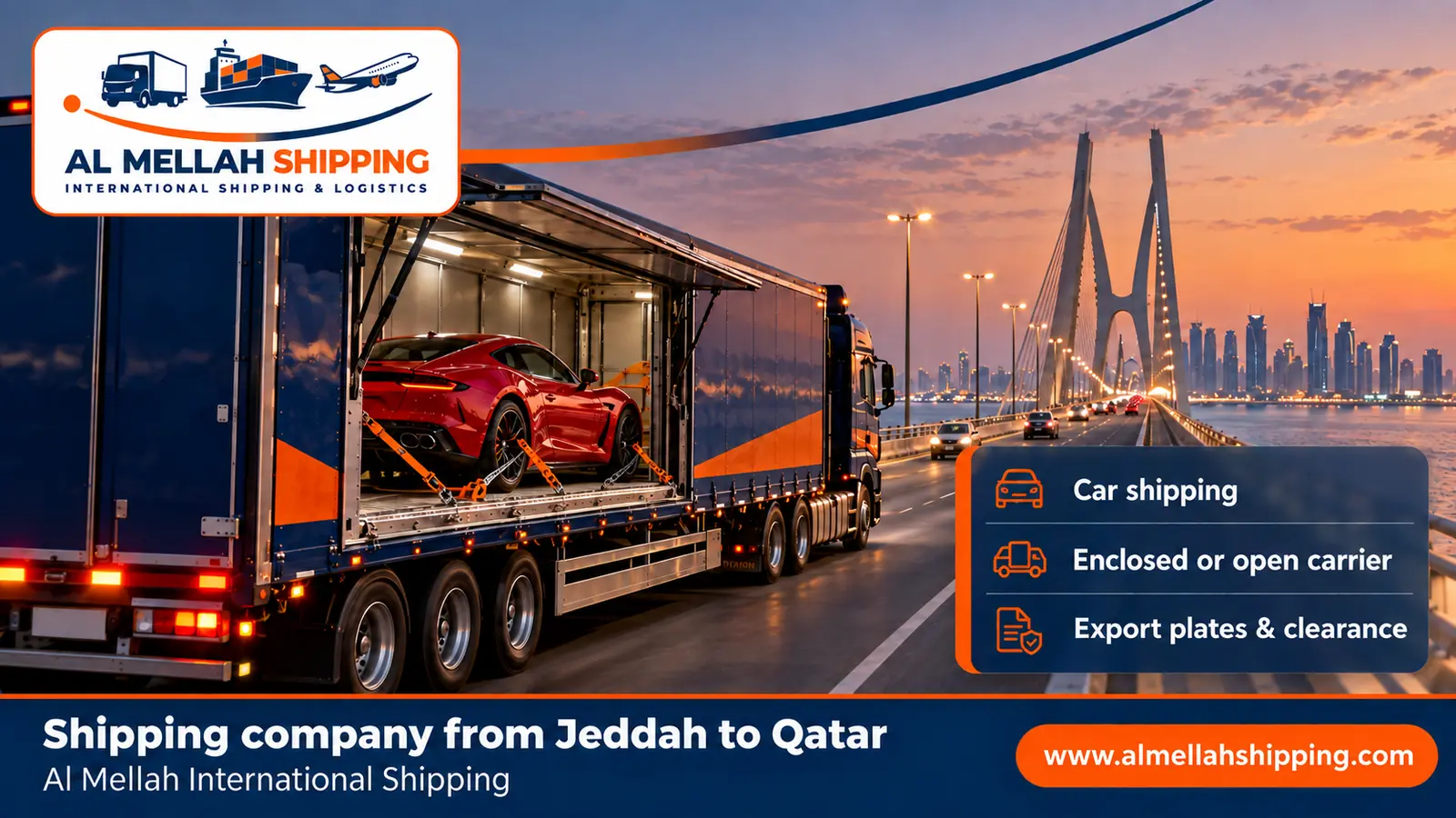 Car shipping from Jeddah to Qatar with Al Mellah