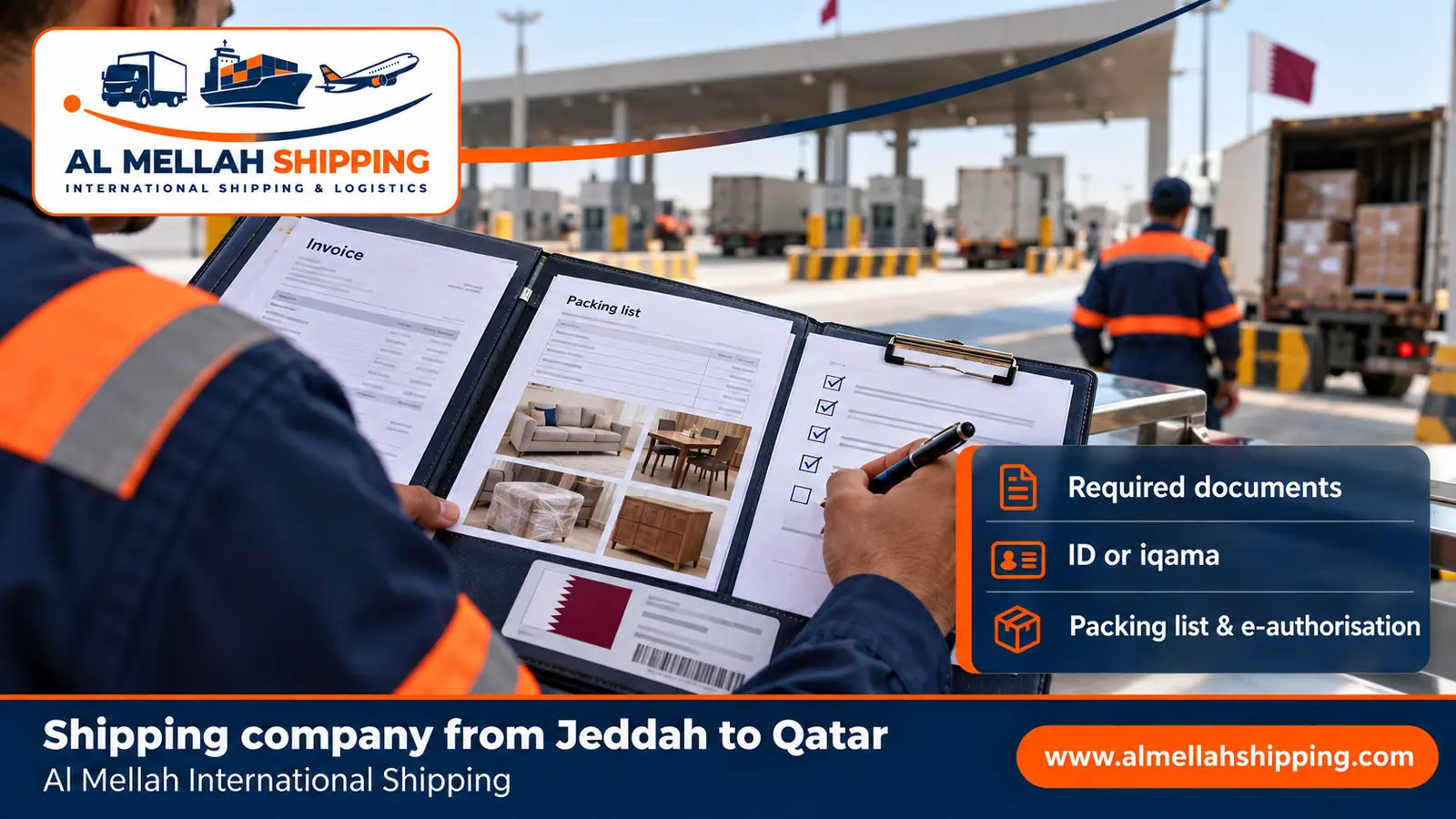 Shipping documents and customs clearance from Jeddah to Qatar