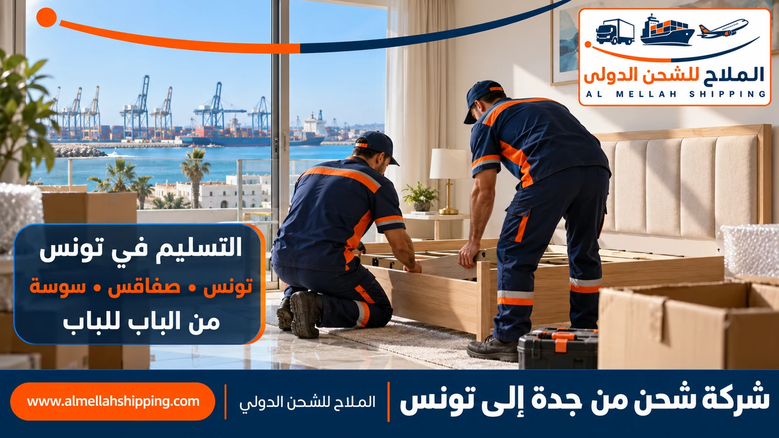تسليم الشحنة في تونس — شحن من جدة إلى تونس