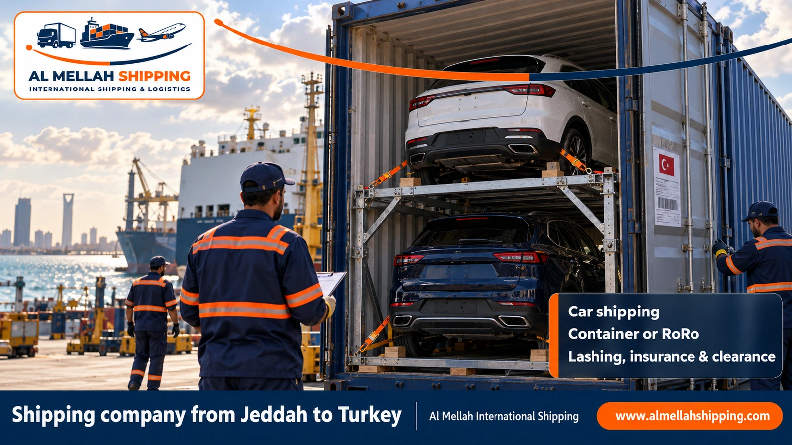 Car shipping from Jeddah to Turkey with Al Mellah