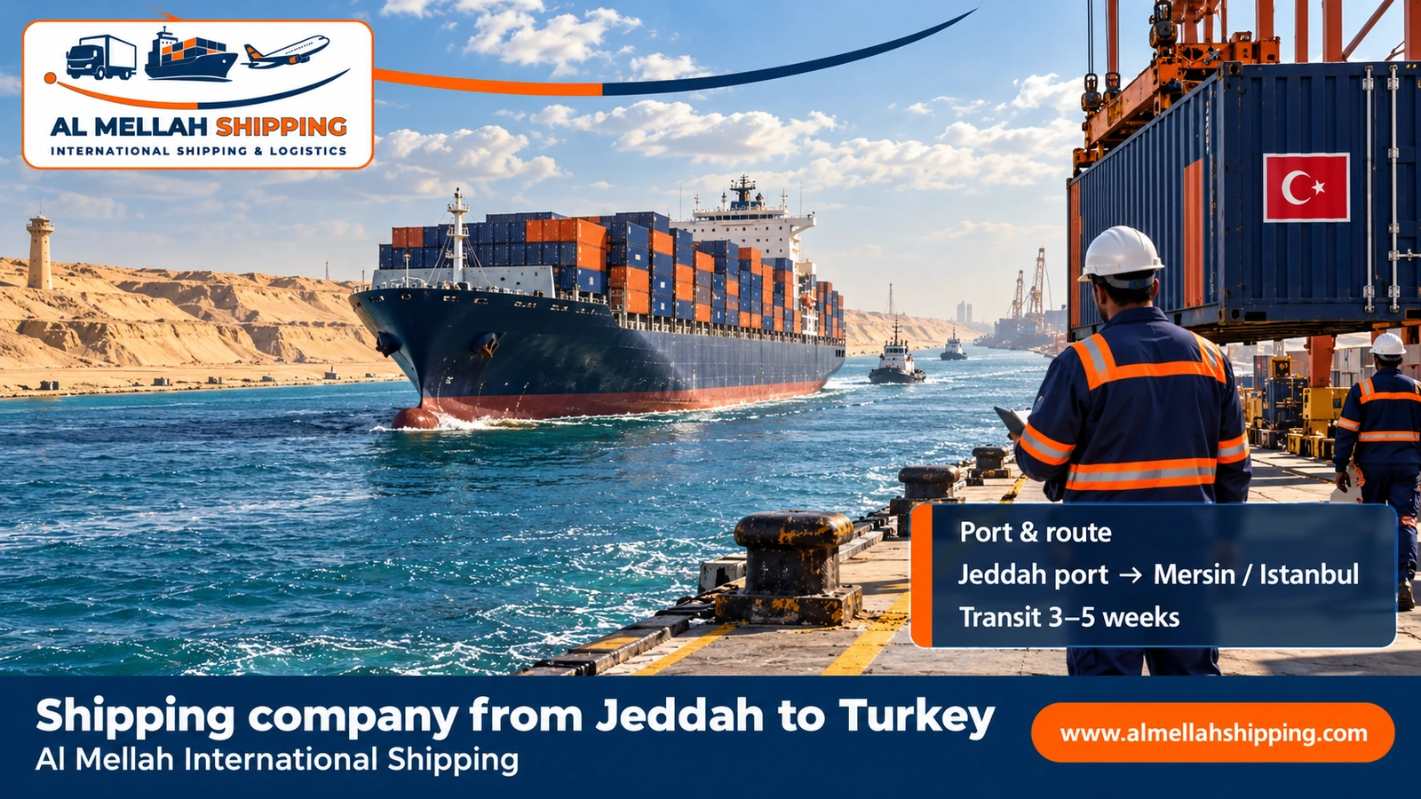 Sea shipping from Jeddah to Turkey via Jeddah Islamic Port