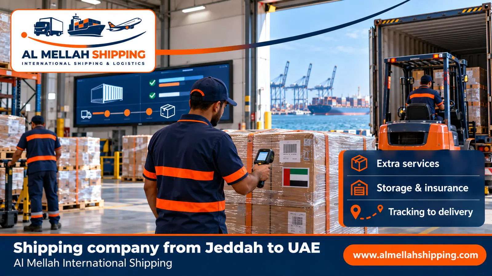 Packing and storage before shipping from Jeddah to the UAE