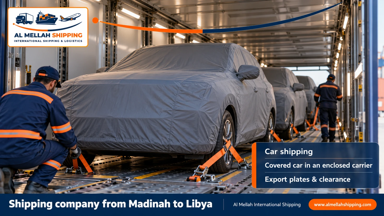 Car shipping from Madinah to Libya with Al Mellah