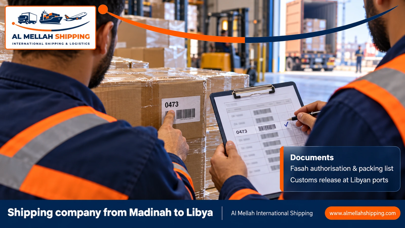 Shipping and customs clearance documents from Madinah to Libya