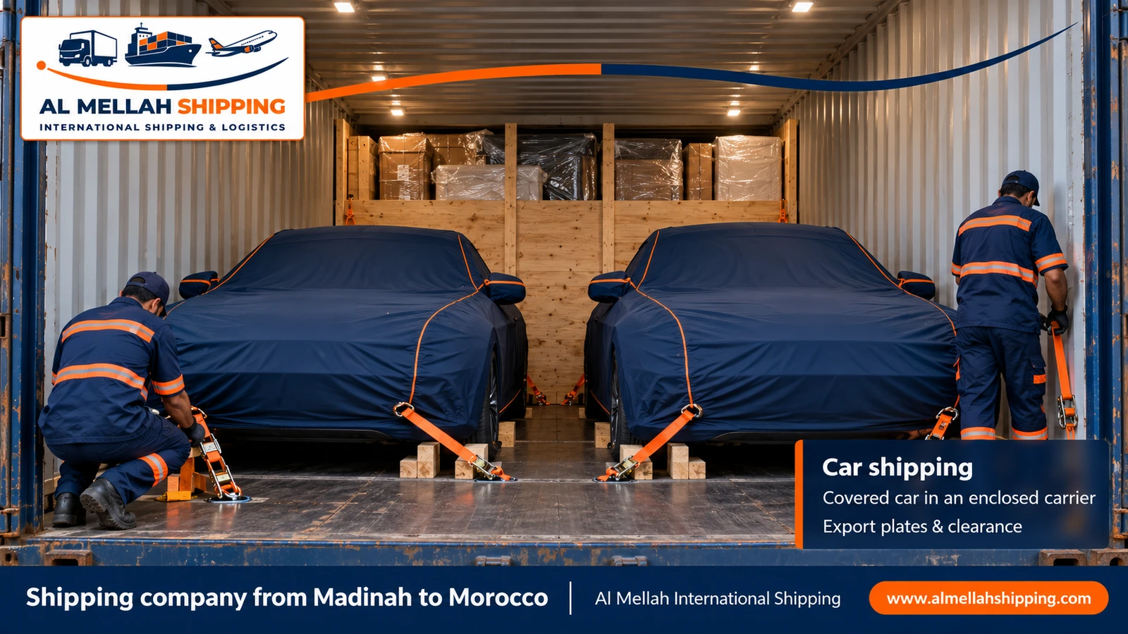 Car shipping from Madinah to Morocco with Al Mellah