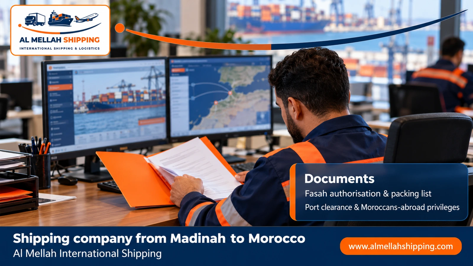 Shipping and customs clearance documents from Madinah to Morocco