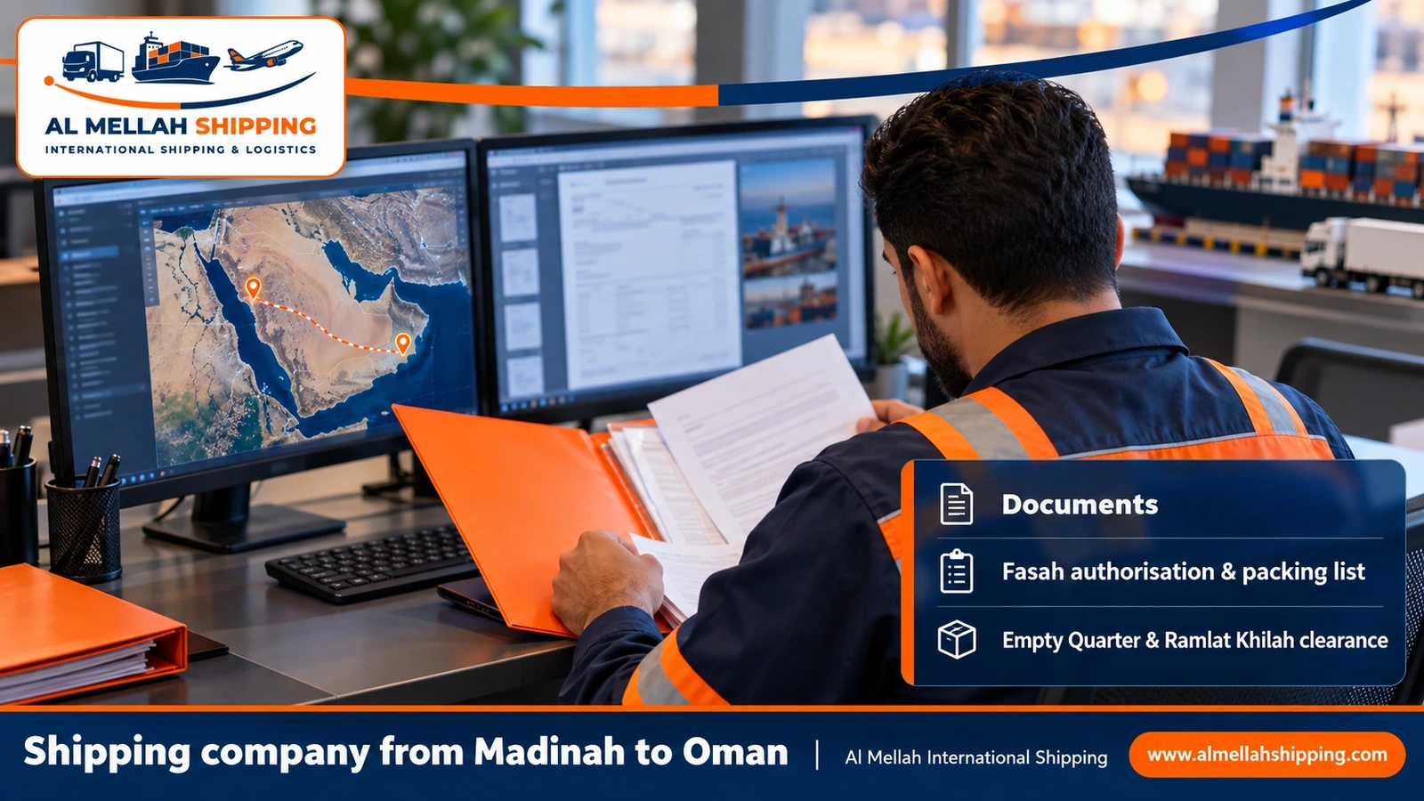 Shipping and customs clearance documents from Madinah to Oman