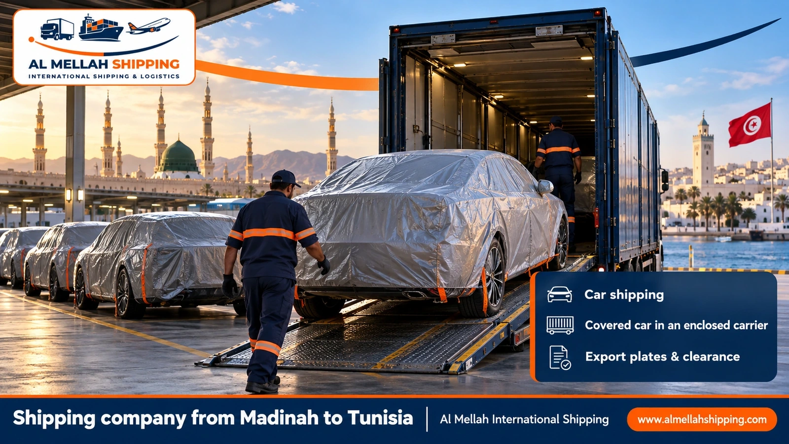 Car shipping from Madinah to Tunisia with Al Mellah