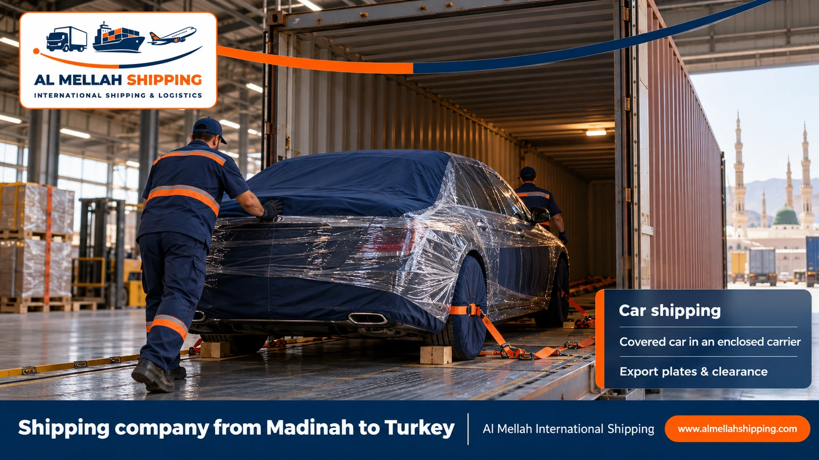 Car shipping from Madinah to Turkey with Al Mellah
