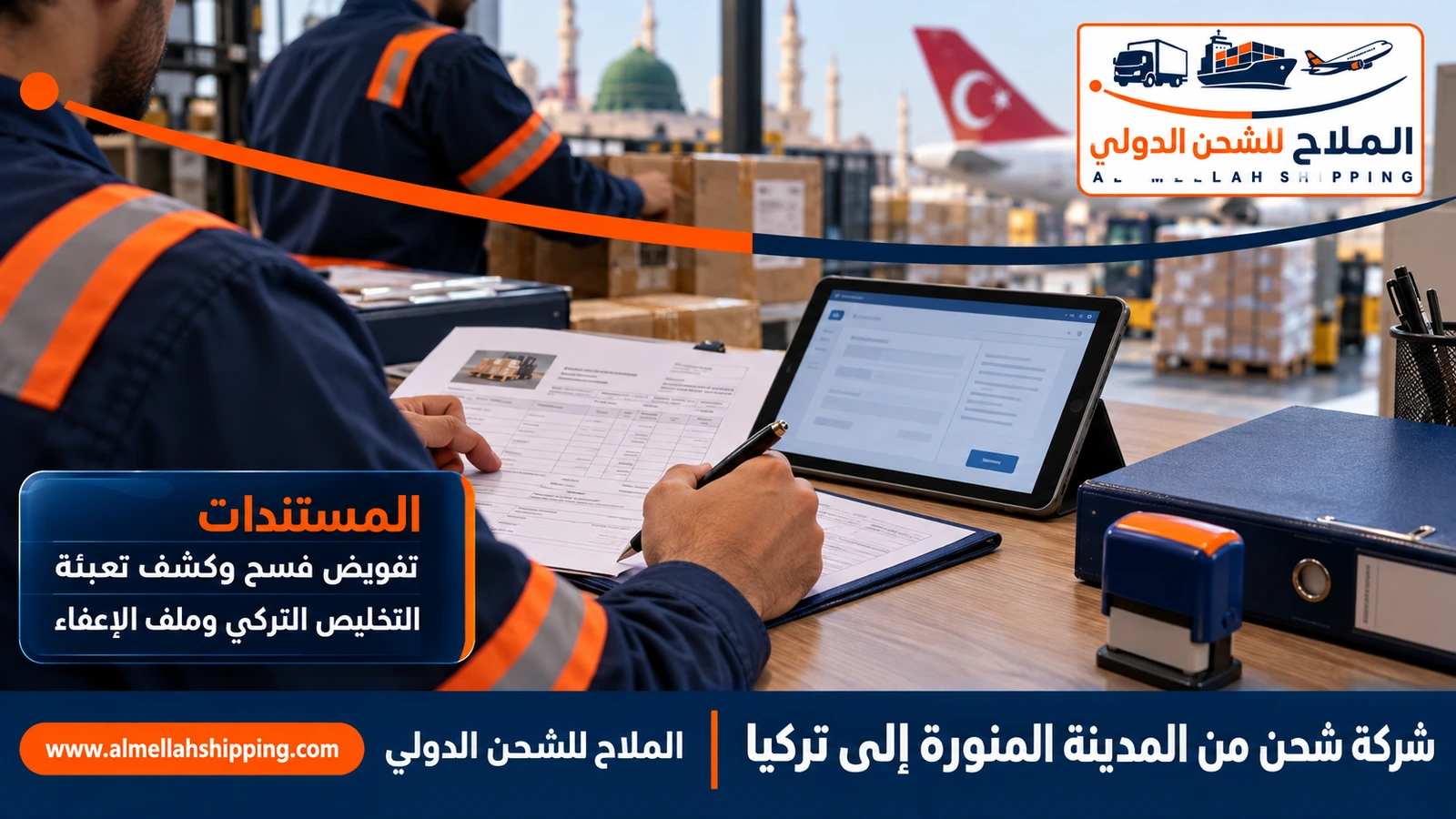 مستندات الشحن والتخليص الجمركي من المدينة المنورة إلى تركيا