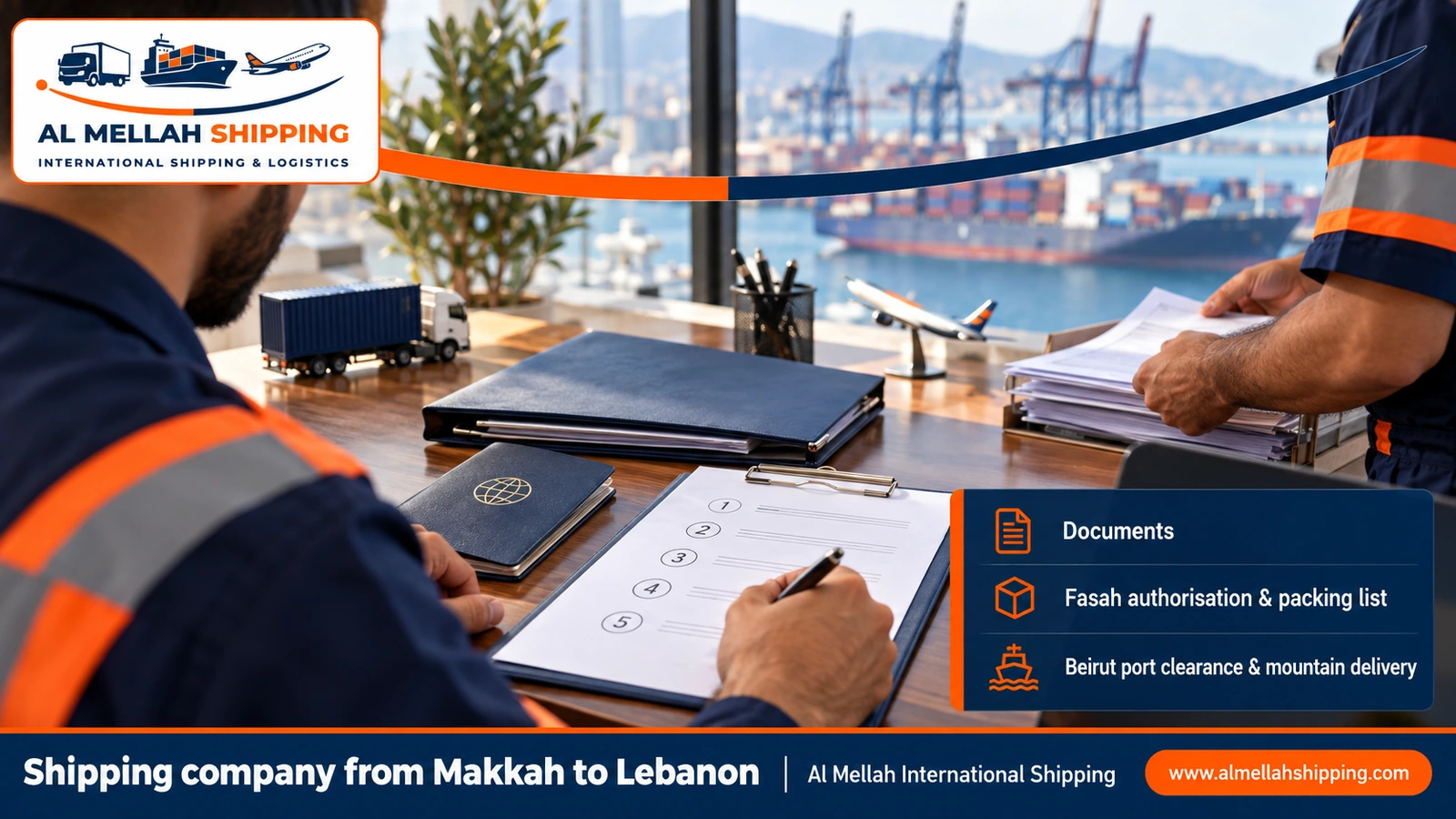 Shipping and customs clearance documents from Makkah to Lebanon