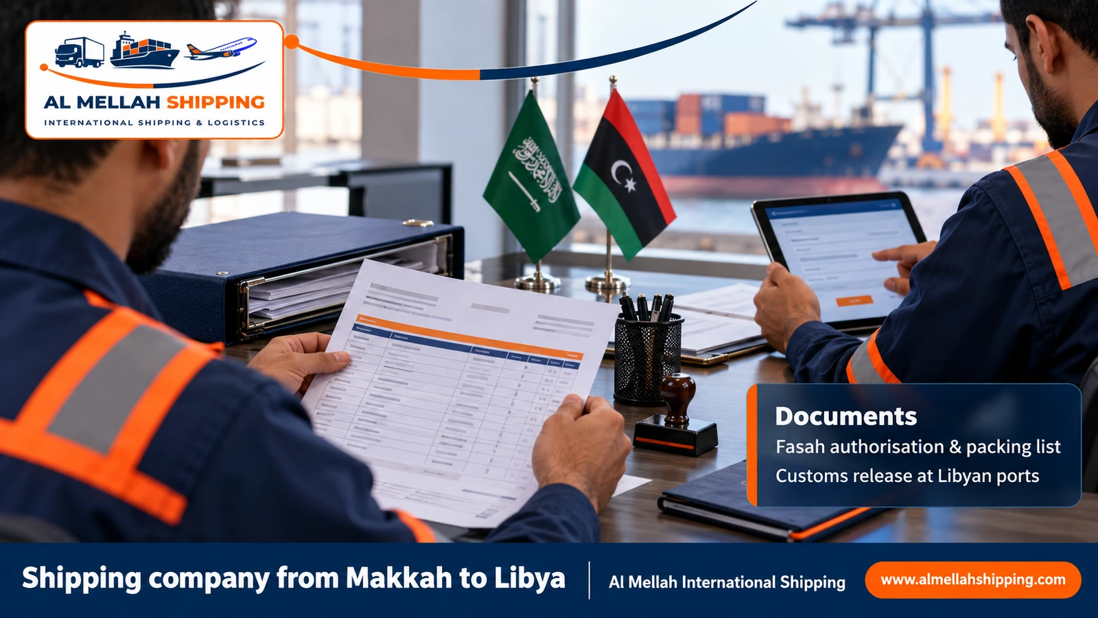 Shipping and customs clearance documents from Makkah to Libya