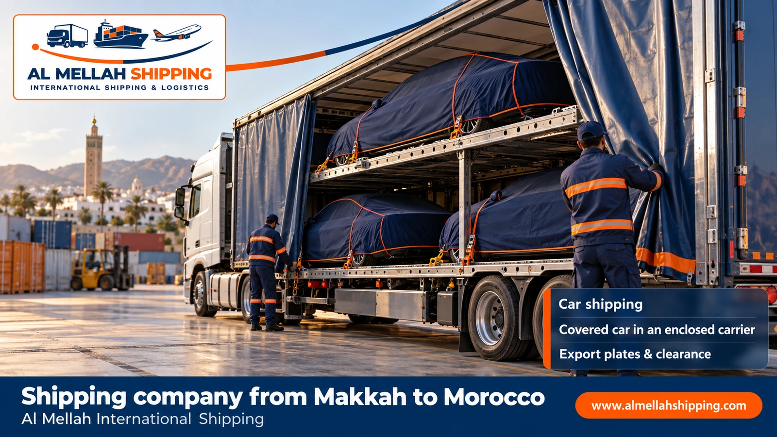 Car shipping from Makkah to Morocco with Al Mellah
