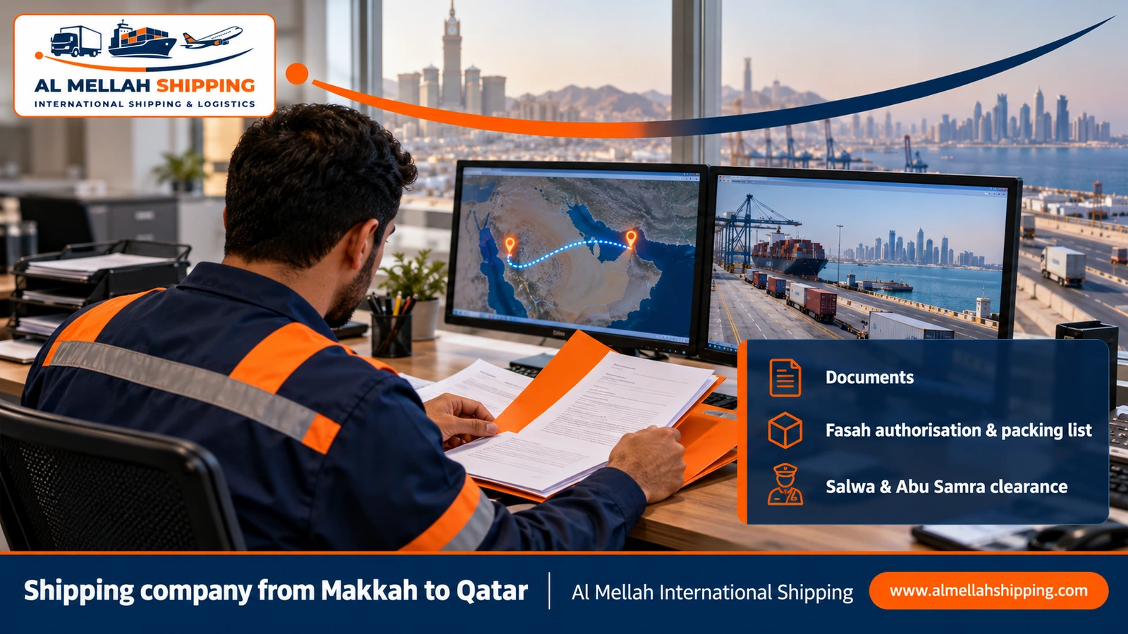 Shipping and customs clearance documents from Makkah to Qatar