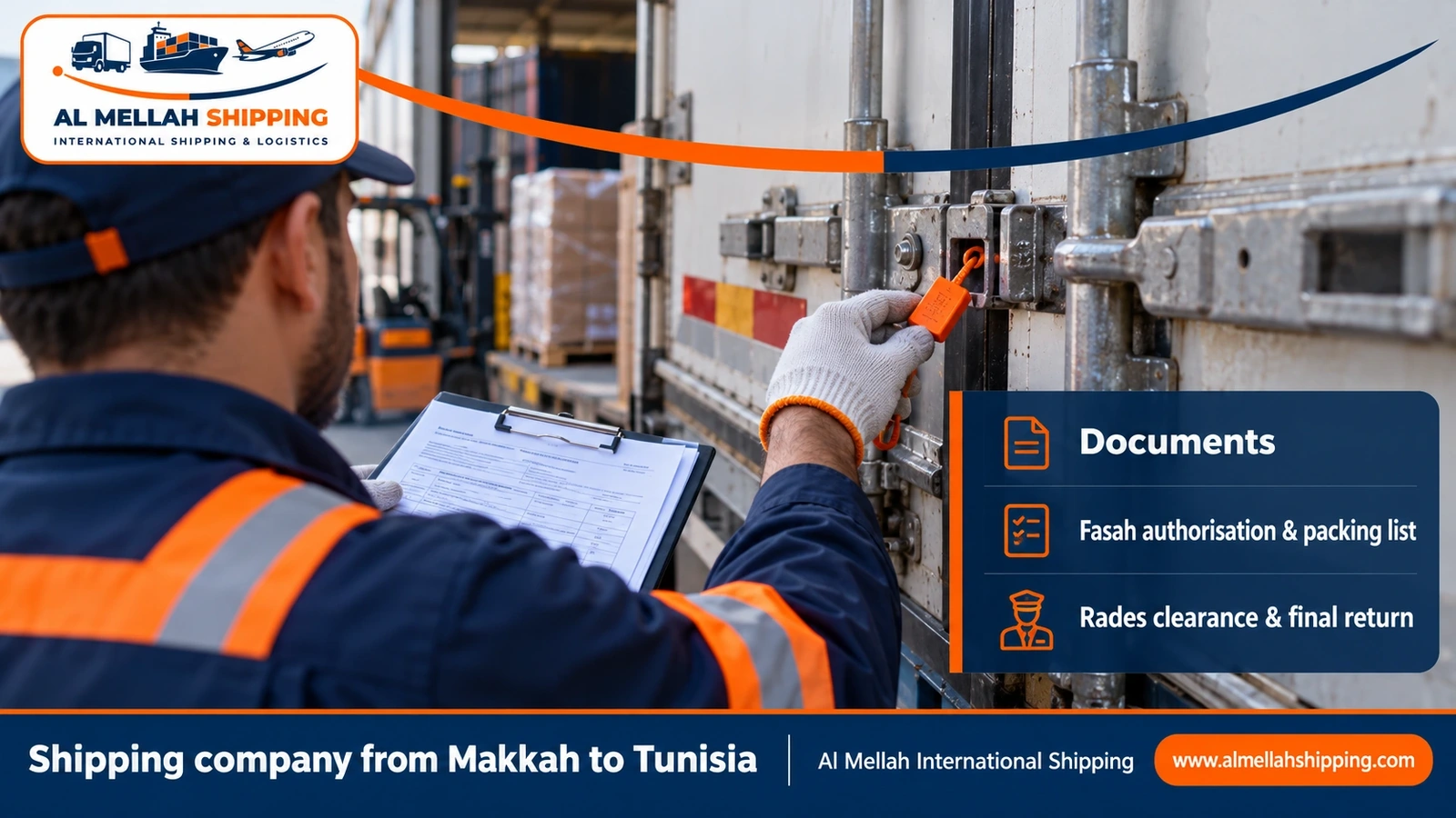 Shipping and customs clearance documents from Makkah to Tunisia