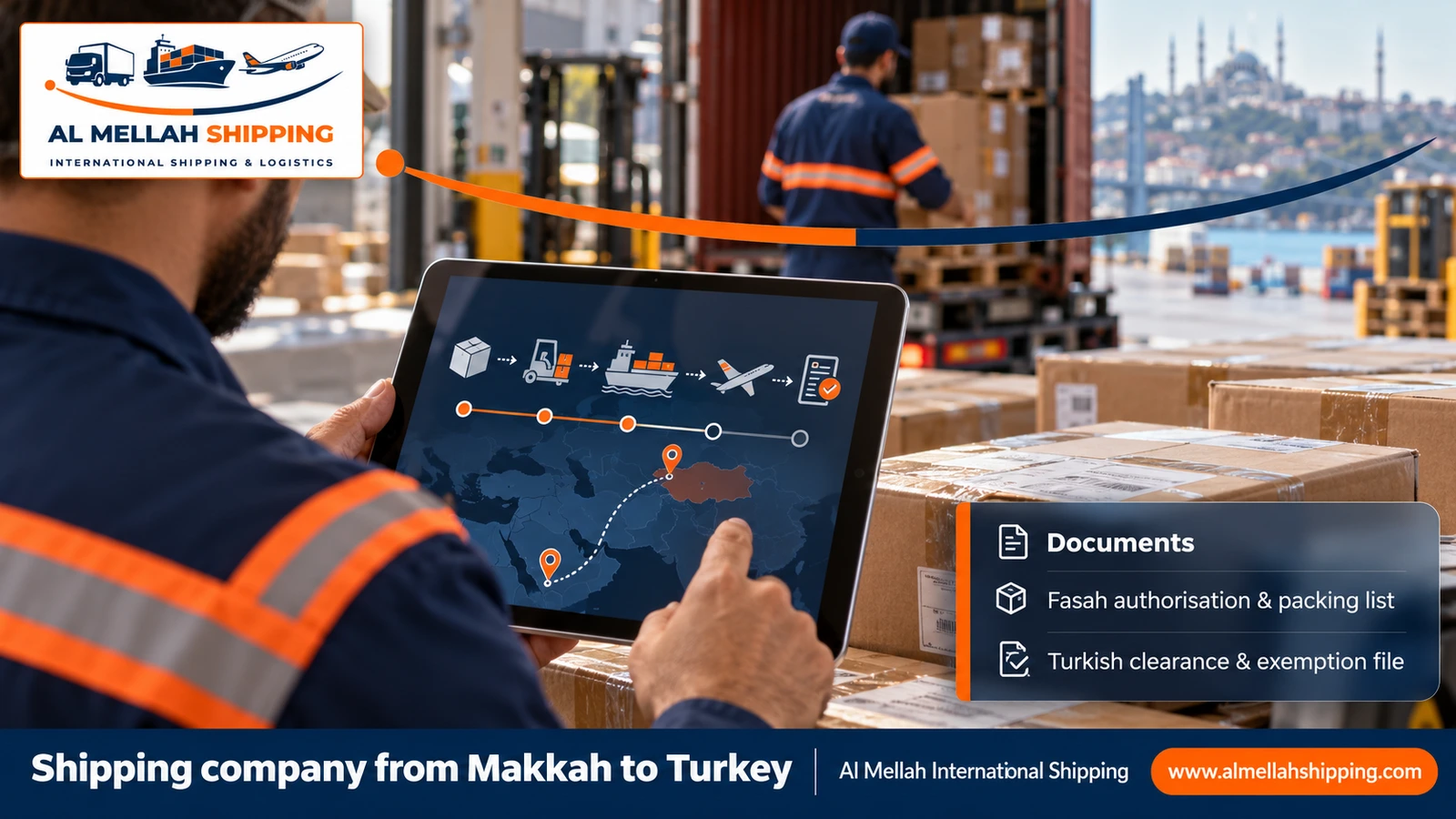 Shipping and customs clearance documents from Makkah to Turkey