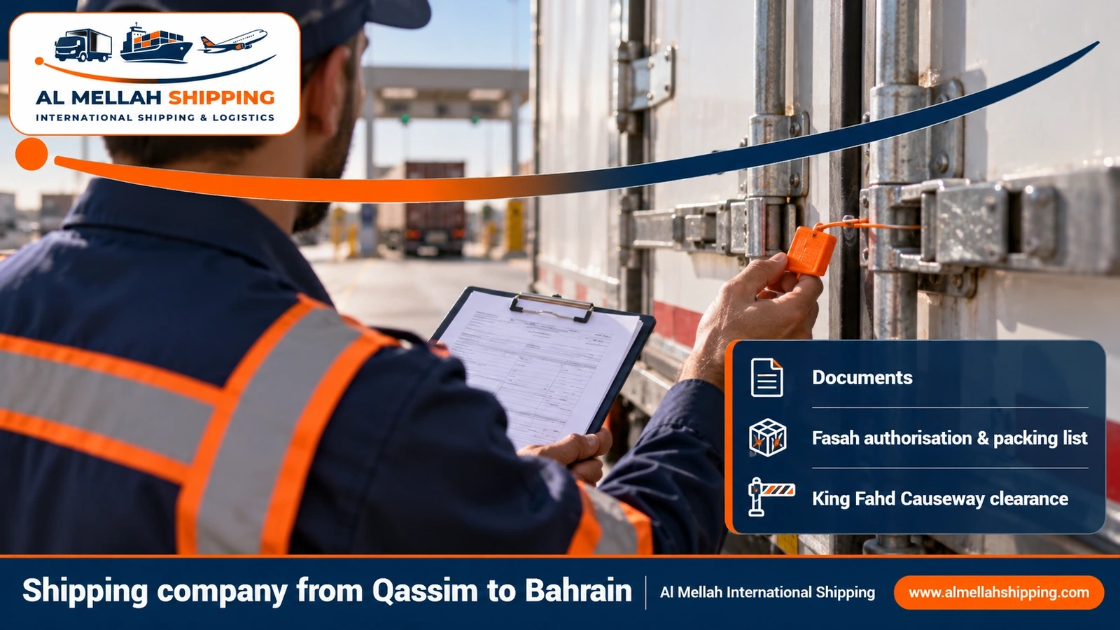 Shipping and customs clearance documents from Qassim to Bahrain