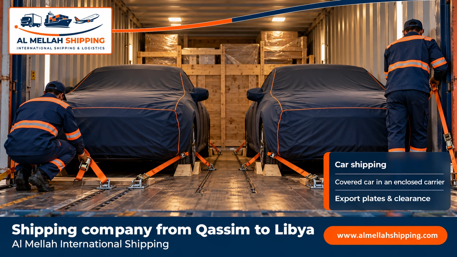 Car shipping from Qassim to Libya with Al Mellah