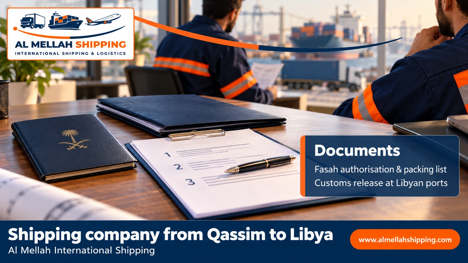 Shipping and customs clearance documents from Qassim to Libya