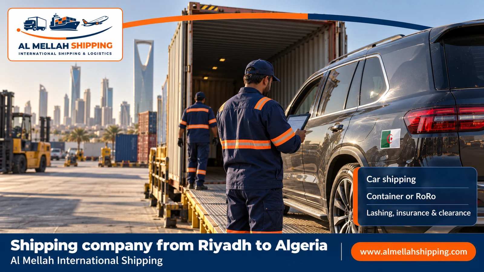 Car shipping from Riyadh to Algeria with Al Mellah