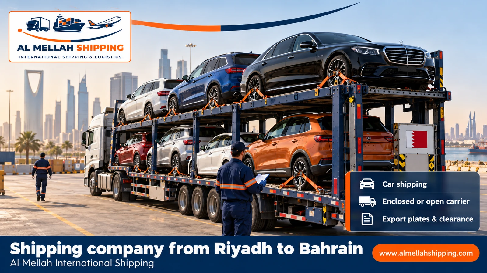 Car shipping from Riyadh to Bahrain with Al Mellah