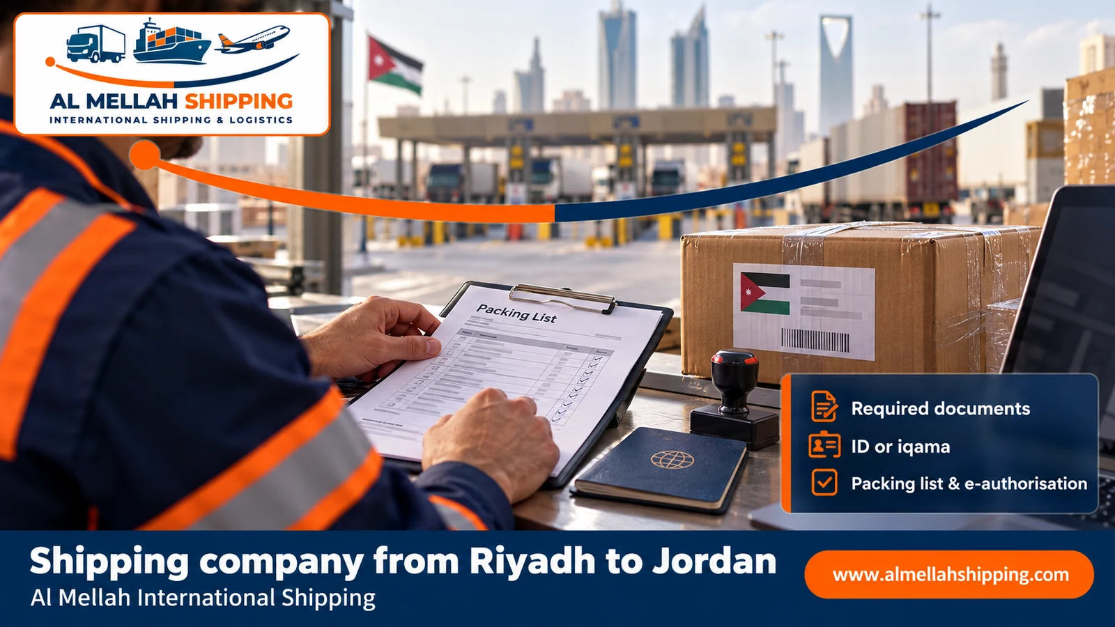 Shipping documents and customs clearance from Riyadh to Jordan