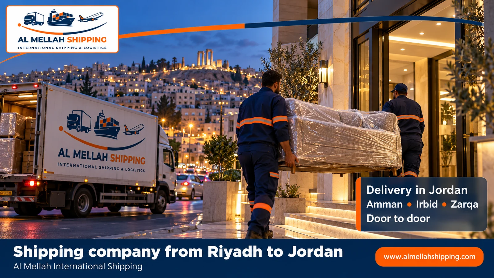 Shipment delivery in Amman — shipping from Riyadh to Jordan
