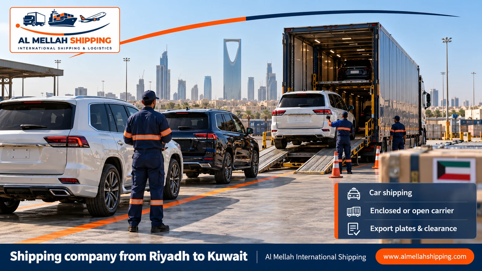 Car shipping from Riyadh to Kuwait with Al Mellah
