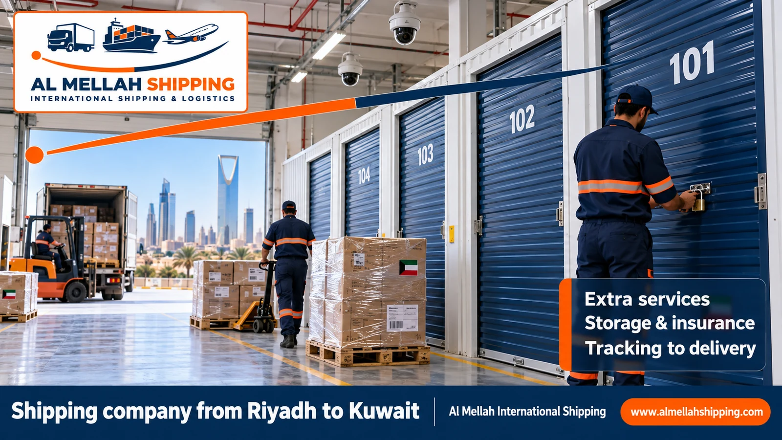 Packing and storage before shipping from Riyadh to Kuwait
