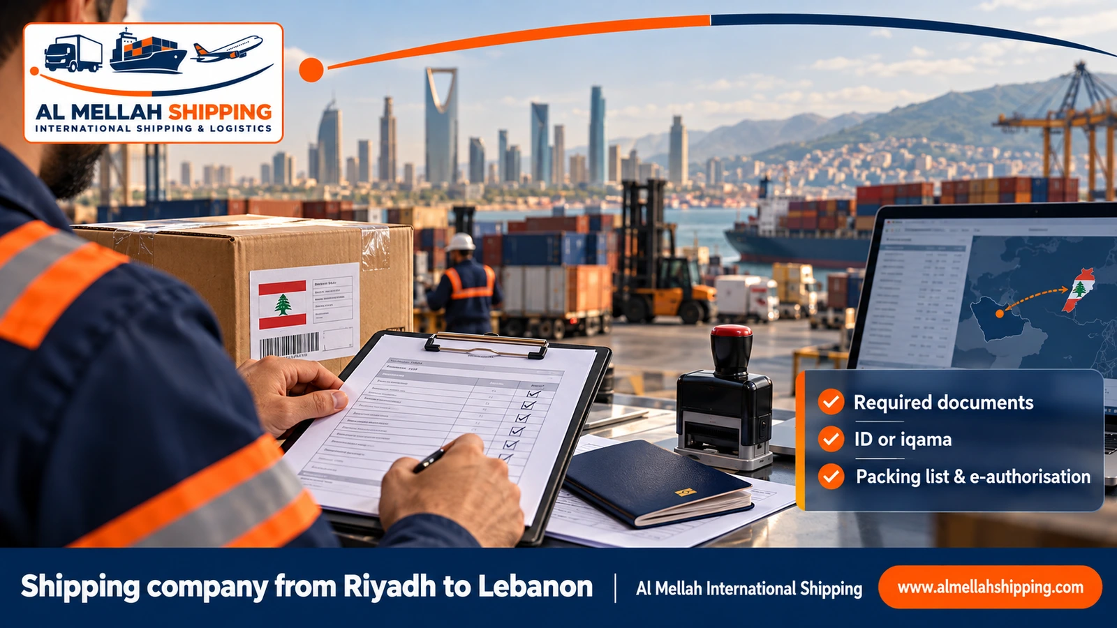 Shipping and customs clearance documents from Riyadh to Lebanon