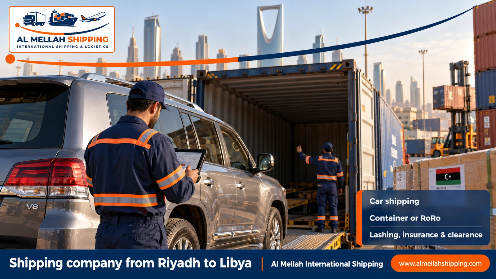 Car shipping from Riyadh to Libya with Al Mellah
