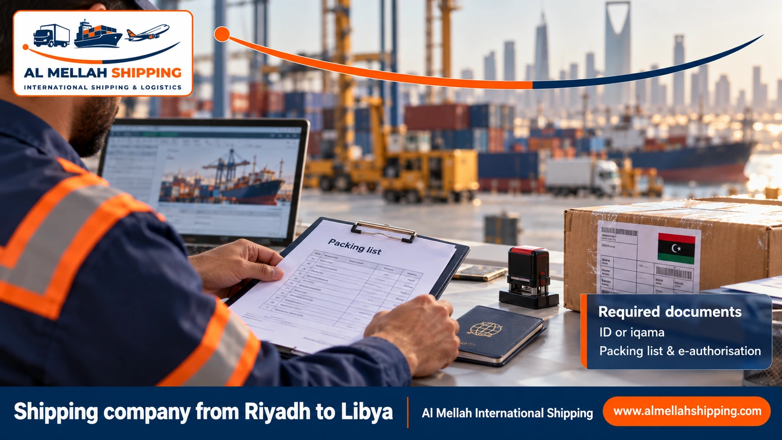 Shipping and customs clearance documents from Riyadh to Libya
