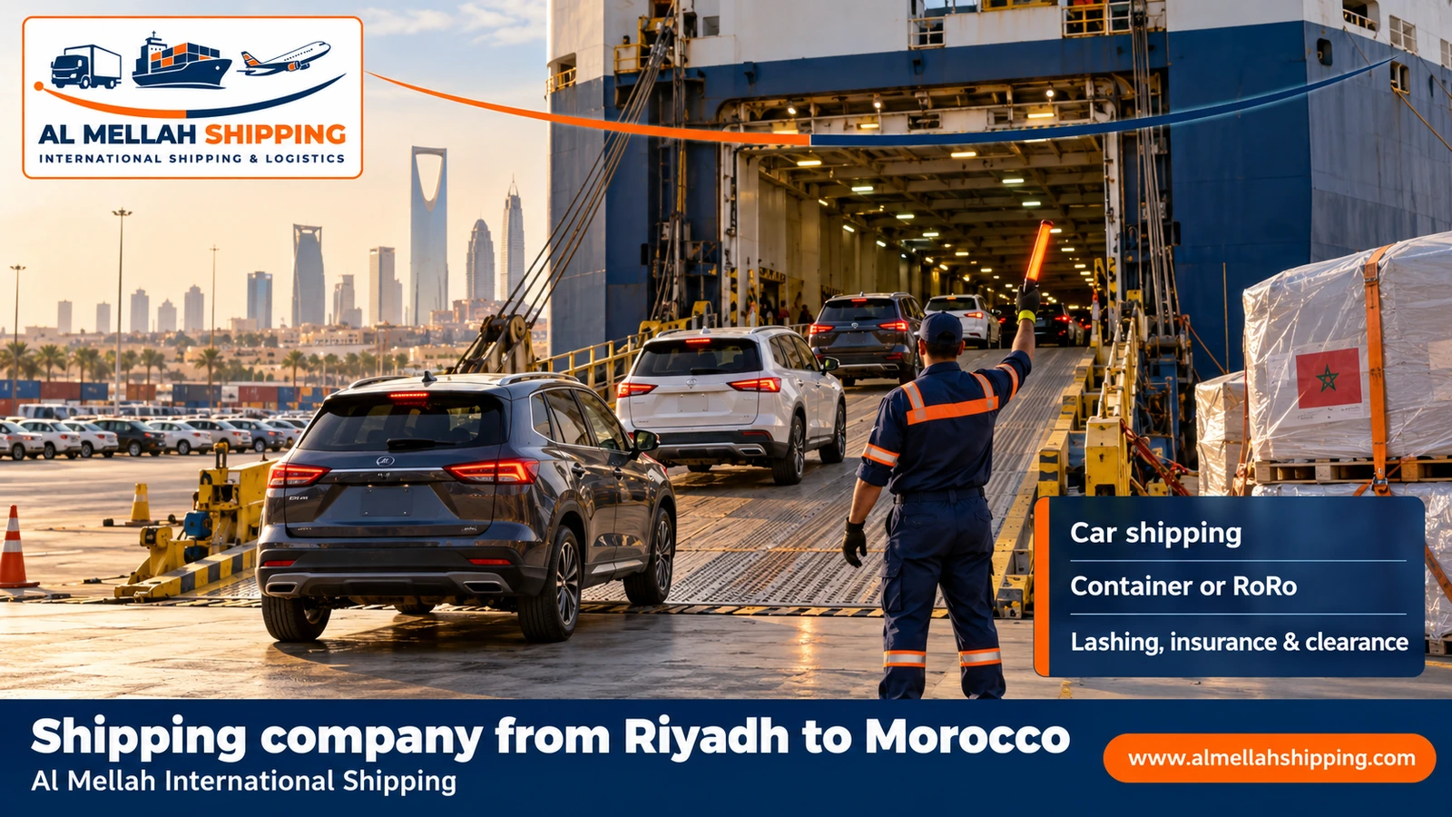 Car shipping from Riyadh to Morocco with Al Mellah