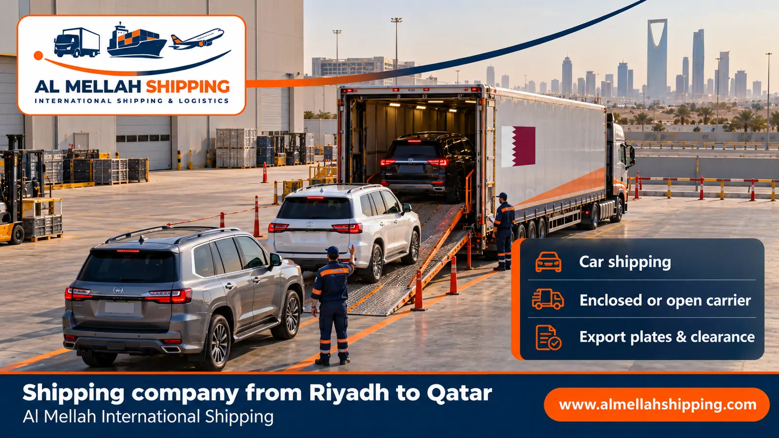 Car shipping from Riyadh to Qatar with Al Mellah