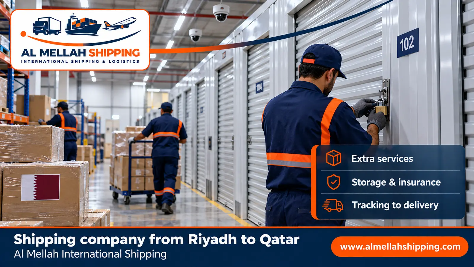 Packing and storage before shipping from Riyadh to Qatar