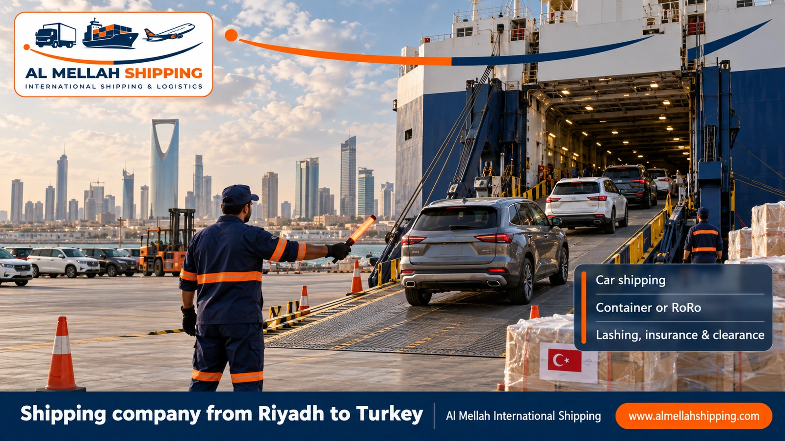 Car shipping from Riyadh to Turkey with Al Mellah
