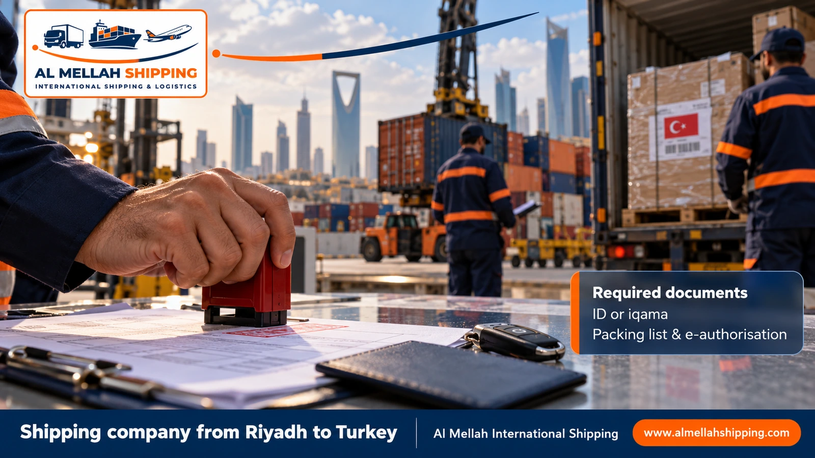 Shipping and customs clearance documents from Riyadh to Turkey