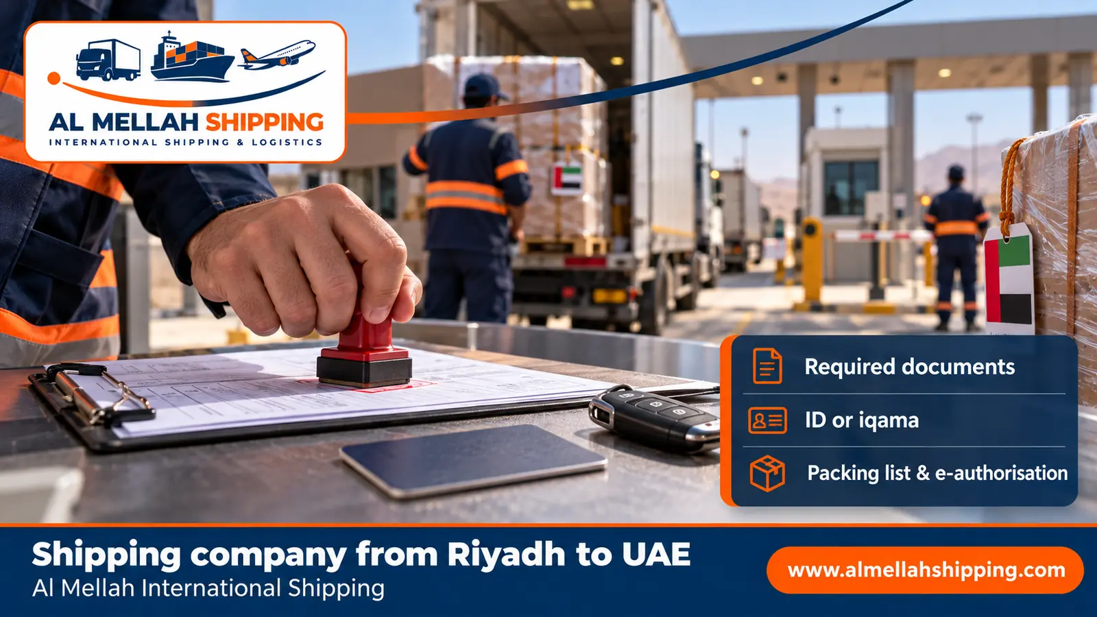 Shipping documents and customs clearance from Riyadh to the UAE