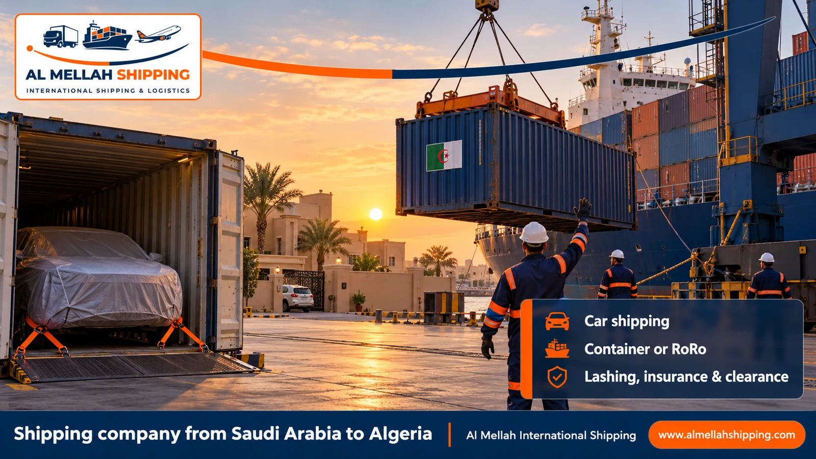 Car shipping from Saudi Arabia to Algeria with Al Mellah