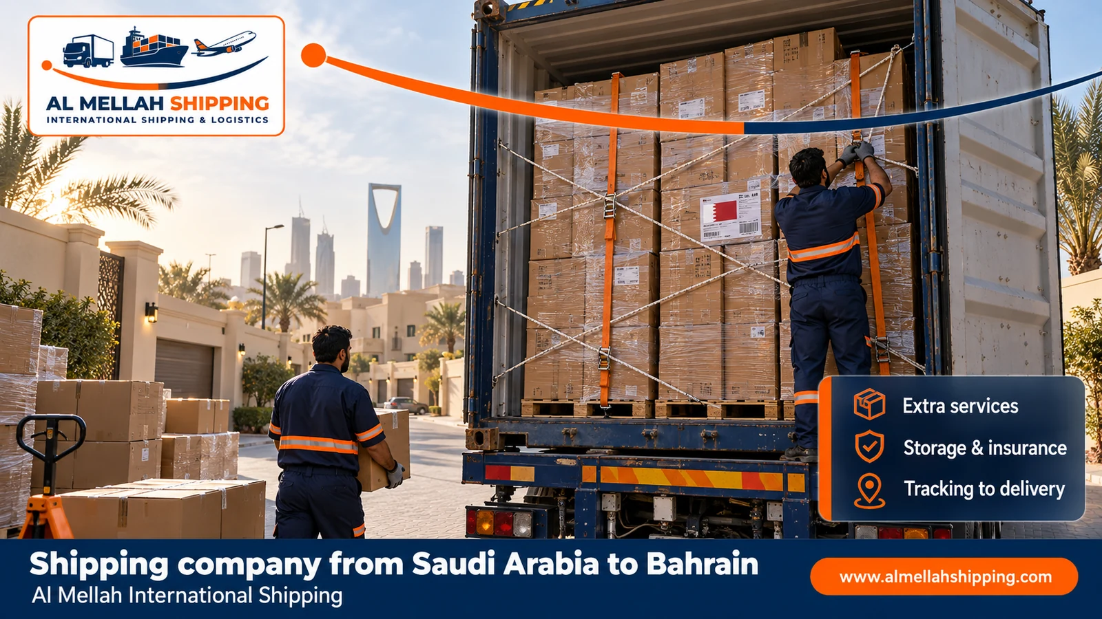 Packing and storage before shipping from Saudi Arabia to Bahrain