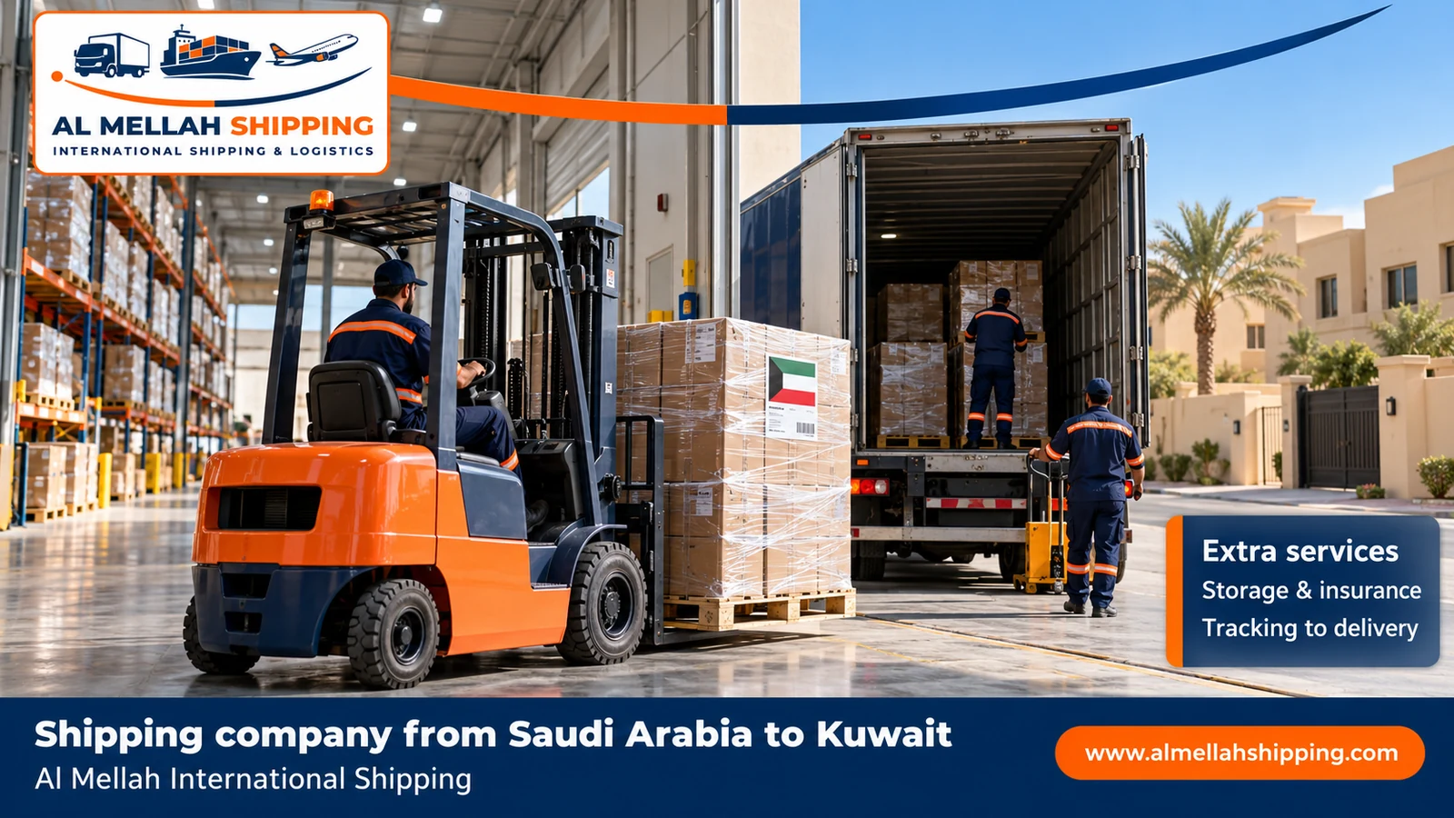 Packing and storage before shipping from Saudi Arabia to Kuwait