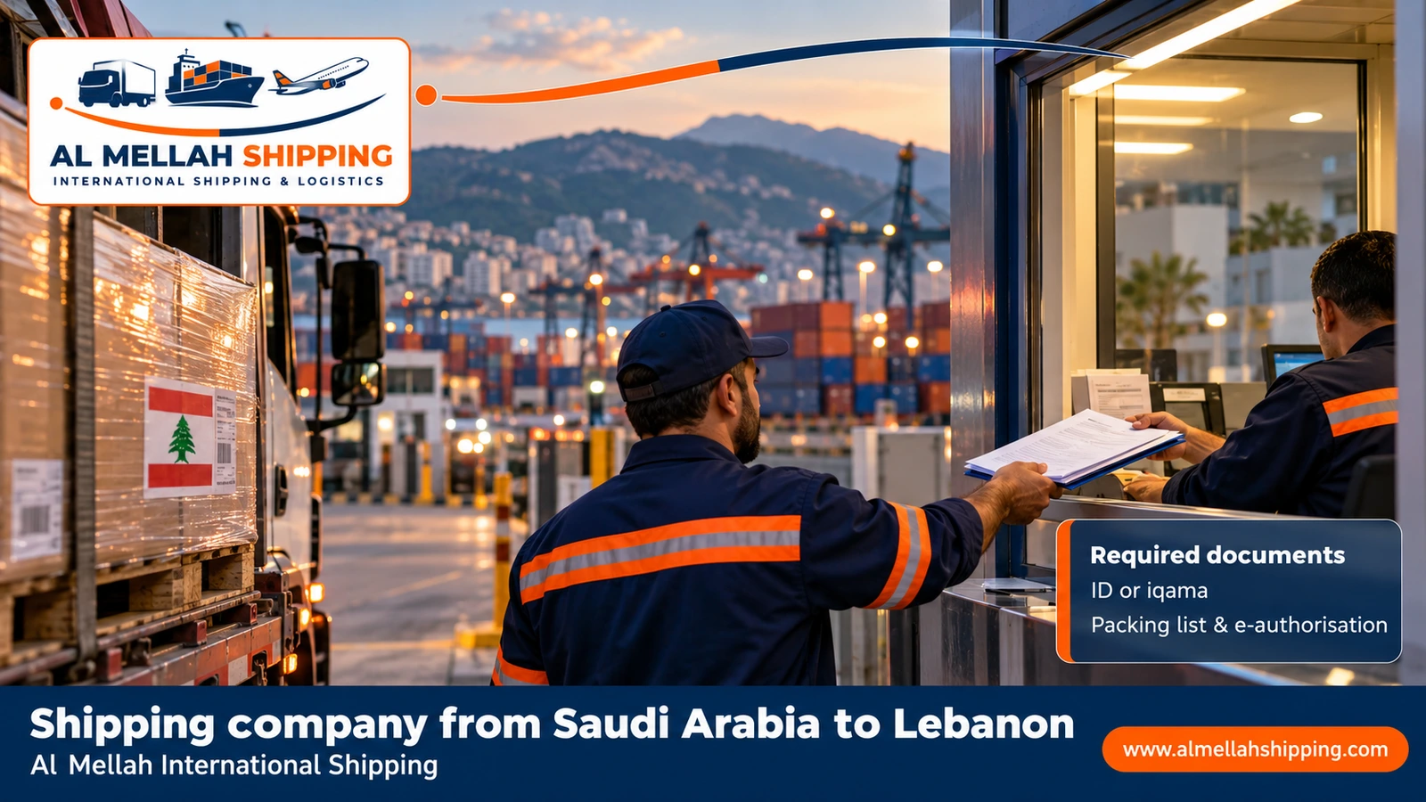 Shipping and customs clearance documents from Saudi Arabia to Lebanon
